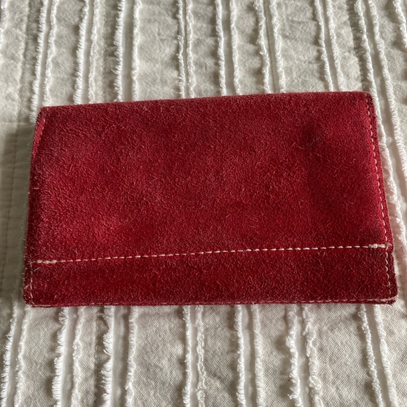Red Suede Wallet - Picture 2 of 6
